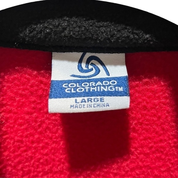 Colorado Clothing Red w/Black Trim Full Zip Fleece Jacket Sz L - Picture 5 of 7